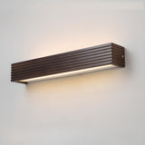 Modern Wooden Slat LED Vanity Light Fixture Image - 3