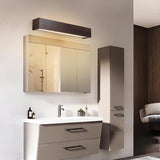 Modern Wooden Slat LED Vanity Light Fixture Image - 4