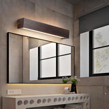 Modern Wooden Slat LED Vanity Light Fixture Image - 5