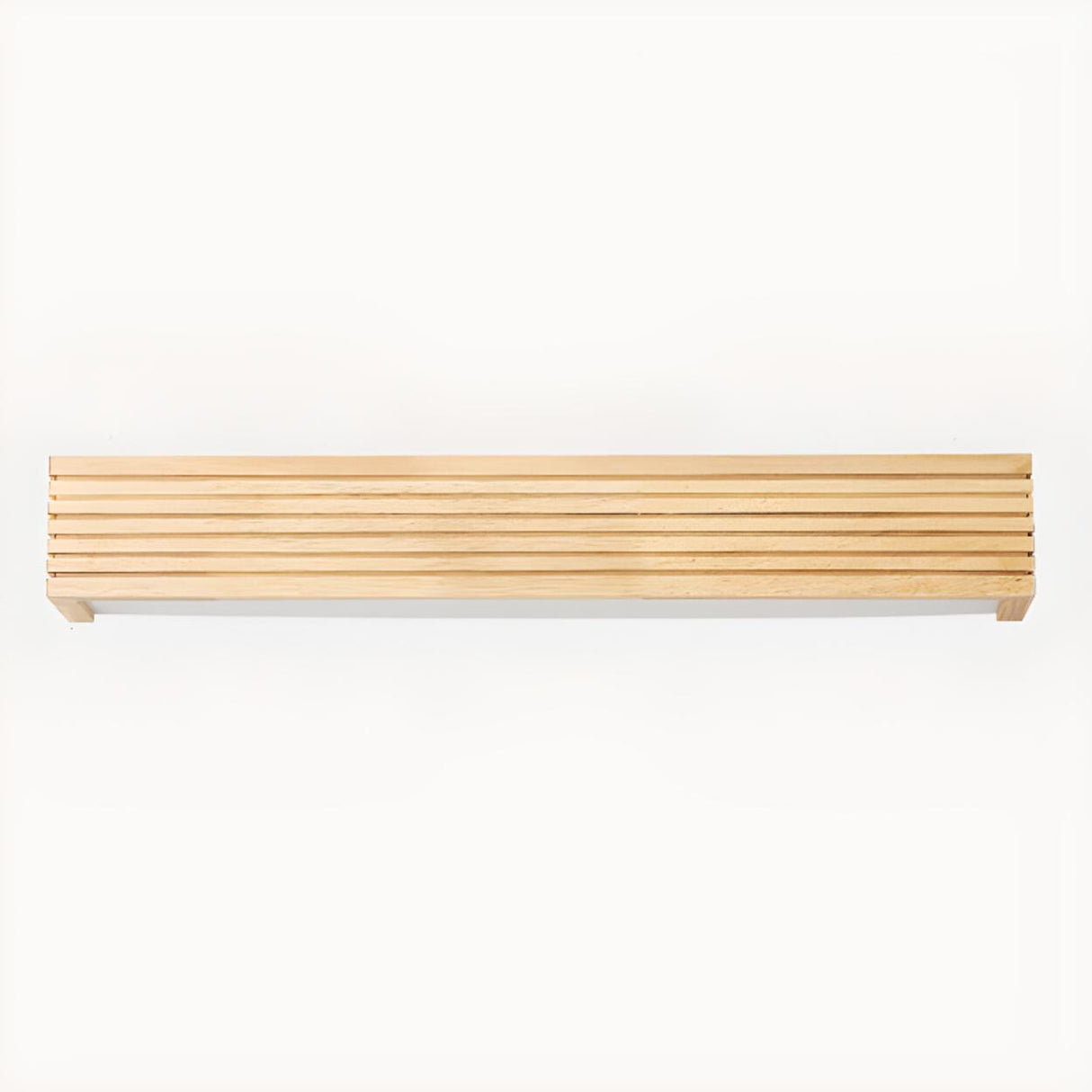 Modern Wooden Slat LED Vanity Light Fixture Image - 7