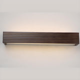 Modern Wooden Slat LED Vanity Light Fixture Image - 8