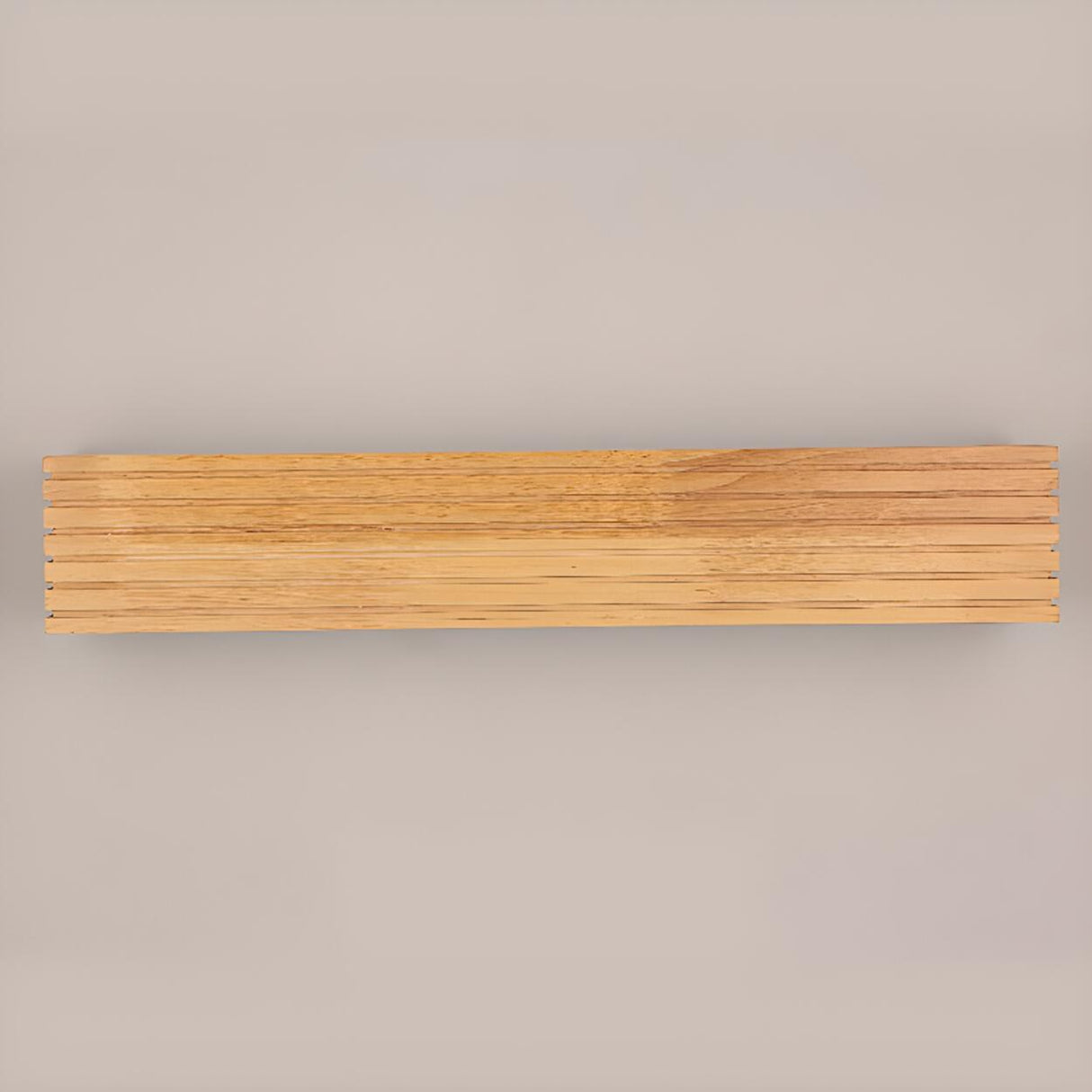 Modern Wooden Slat LED Vanity Light Fixture Image - 9