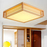 Modern Wooden Square LED Flush Mount Ceiling Light Image - 5