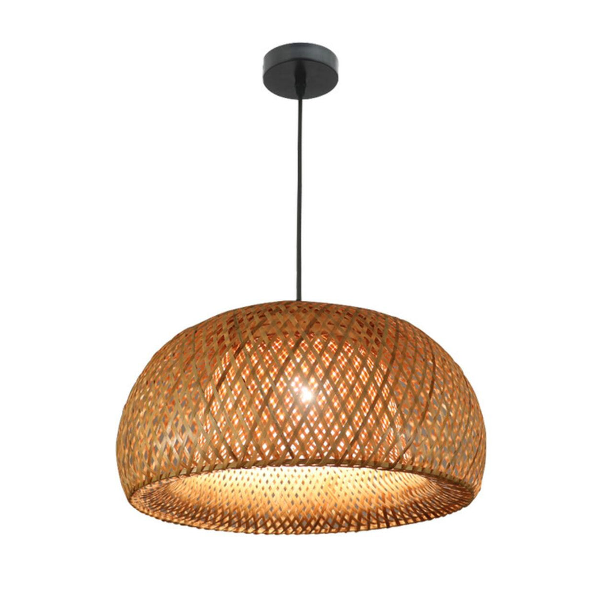 Modern Woven Bamboo Geometric Artistic Twist Pendant Light Image - 10