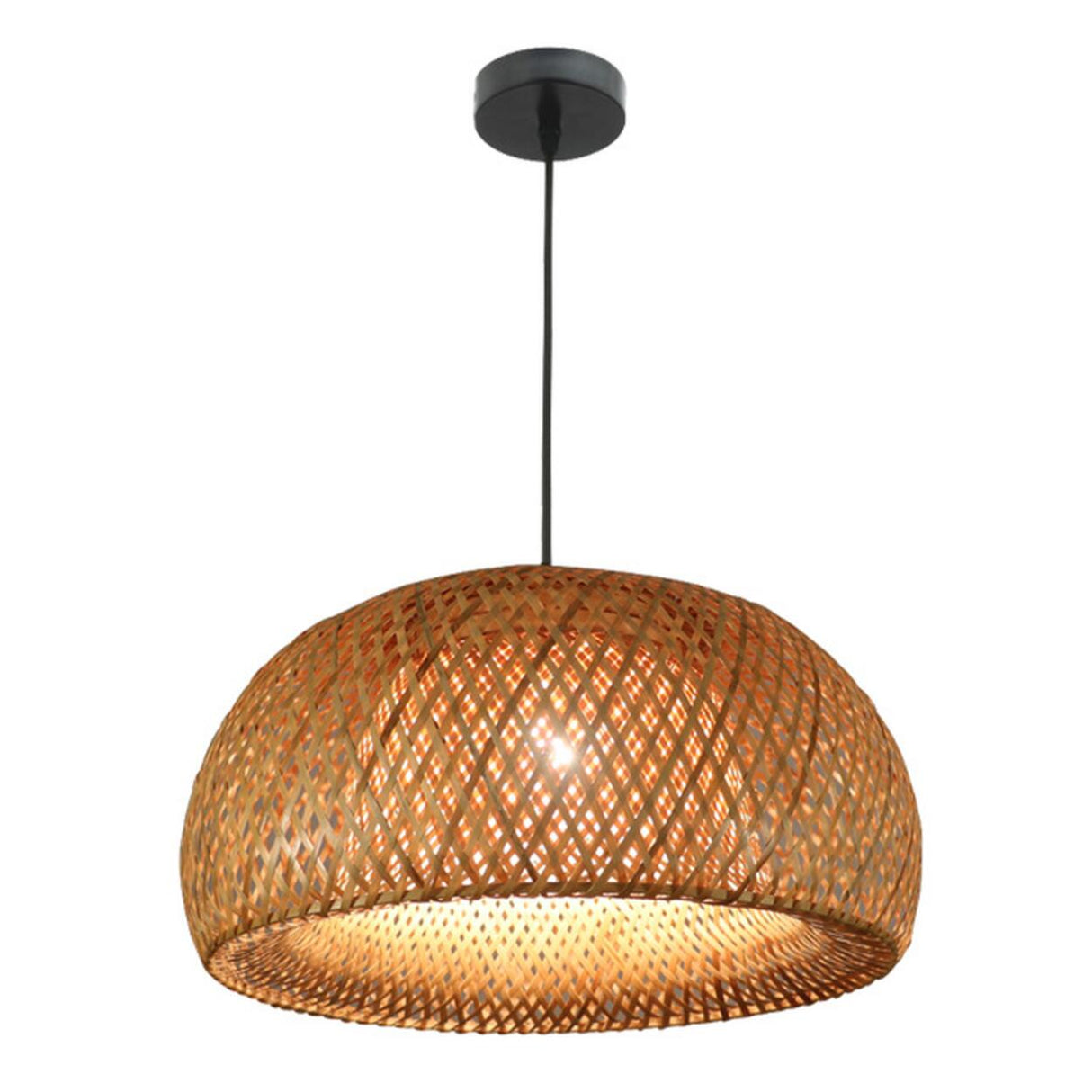 Modern Woven Bamboo Geometric Artistic Twist Pendant Light Image - 11