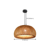 Modern Woven Bamboo Geometric Artistic Twist Pendant Light Image - 17