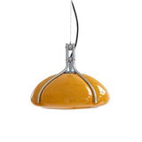 Modern Yellow Casual Metal White Glass Dome Pendant Light Image - 5