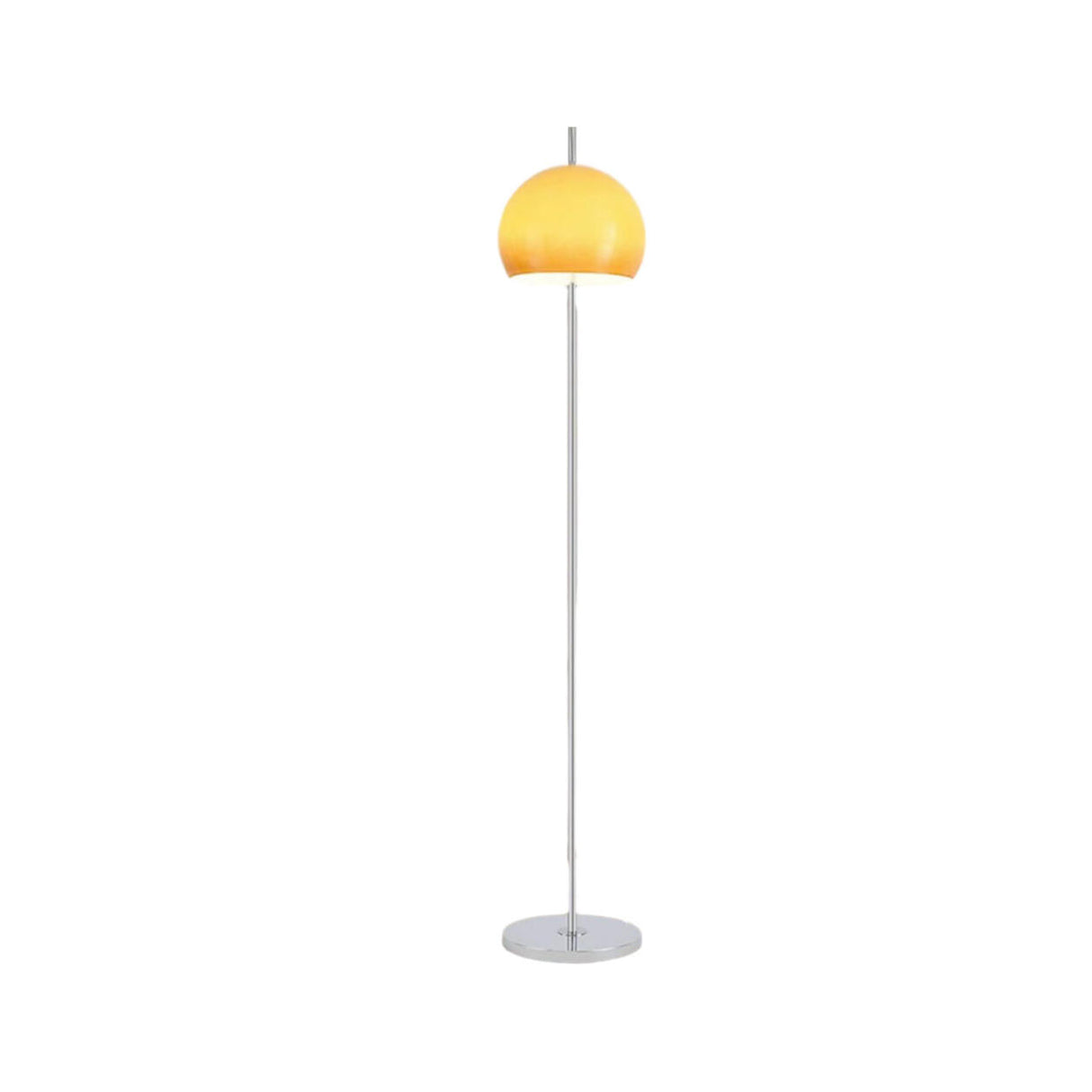 Modern Yellow Dome Shade Column Metal Floor Lamp Image - 6