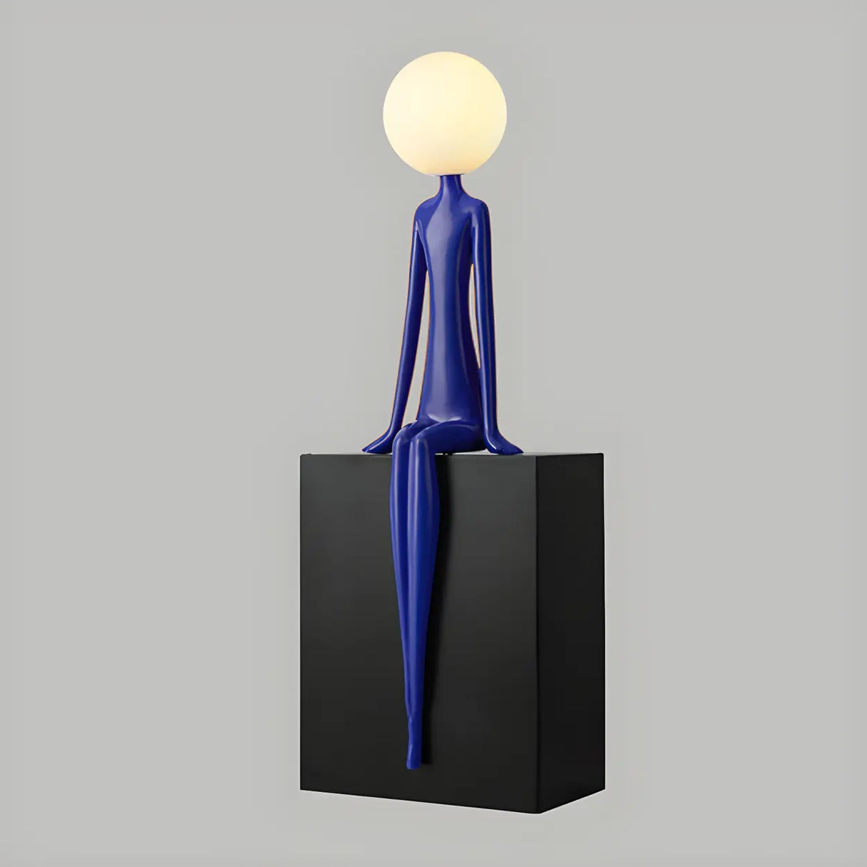 Modern Yellow Statue Abstract Resin LED Floor Lamp Image - 10