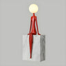 Modern Yellow Statue Abstract Resin LED Floor Lamp Image - 12