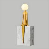 Modern Yellow Statue Abstract Resin LED Floor Lamp Image - 13