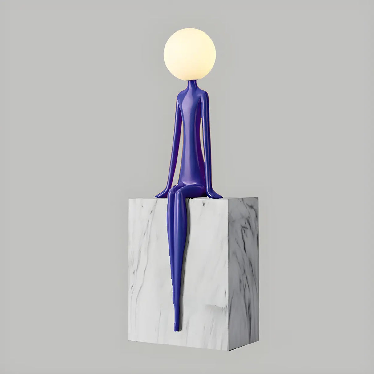 Modern Yellow Statue Abstract Resin LED Floor Lamp Image - 2