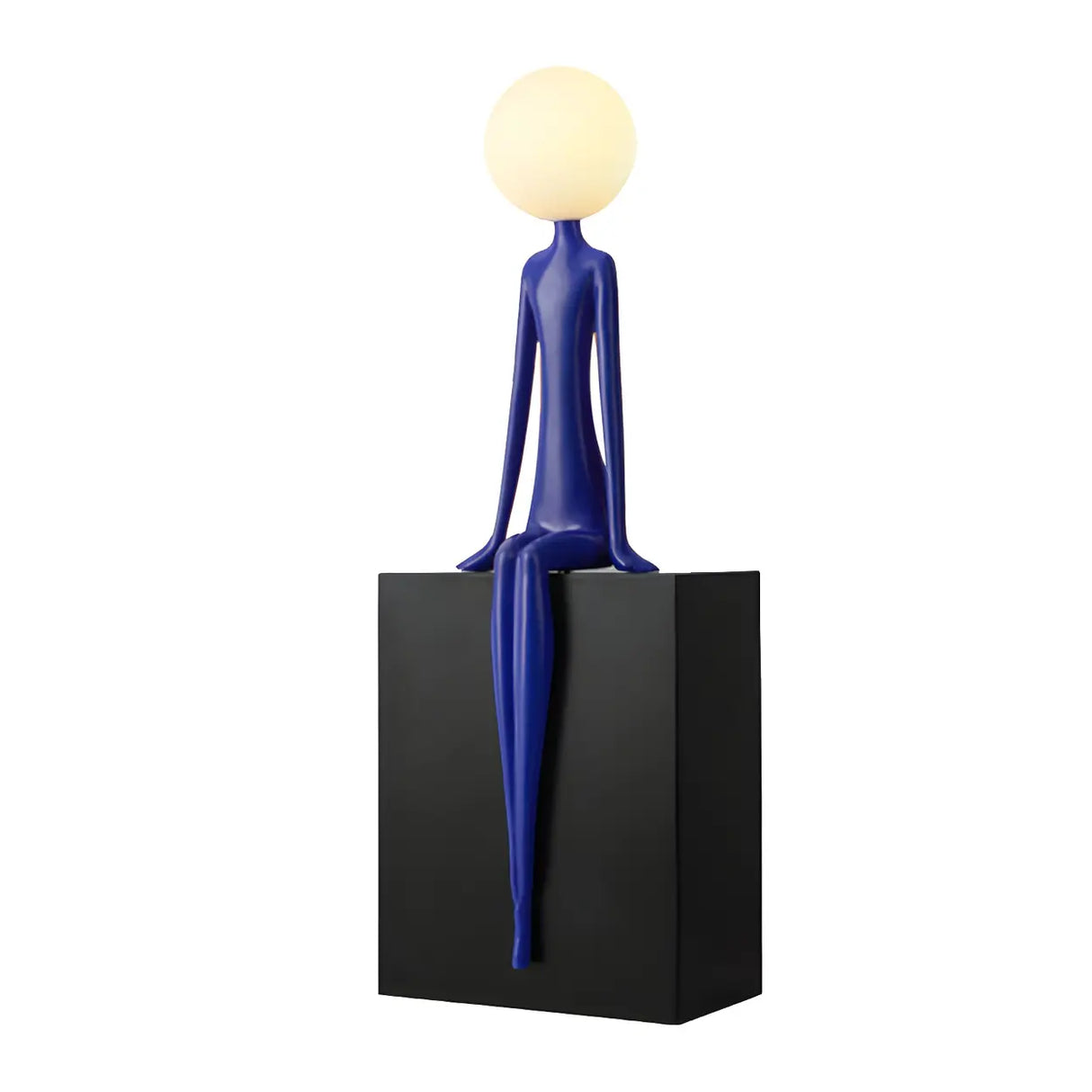 Modern Yellow Statue Abstract Resin LED Floor Lamp Image - 6