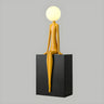 Modern Yellow Statue Abstract Resin LED Floor Lamp Image - 9