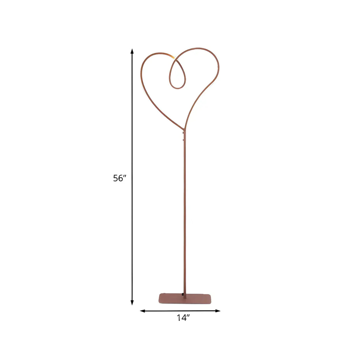 Modernist Heart LED Metal and Acrylic Coffee Floor Lamp 