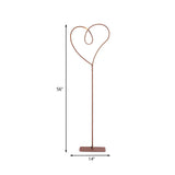 Modernist Heart LED Metal and Acrylic Coffee Floor Lamp #size