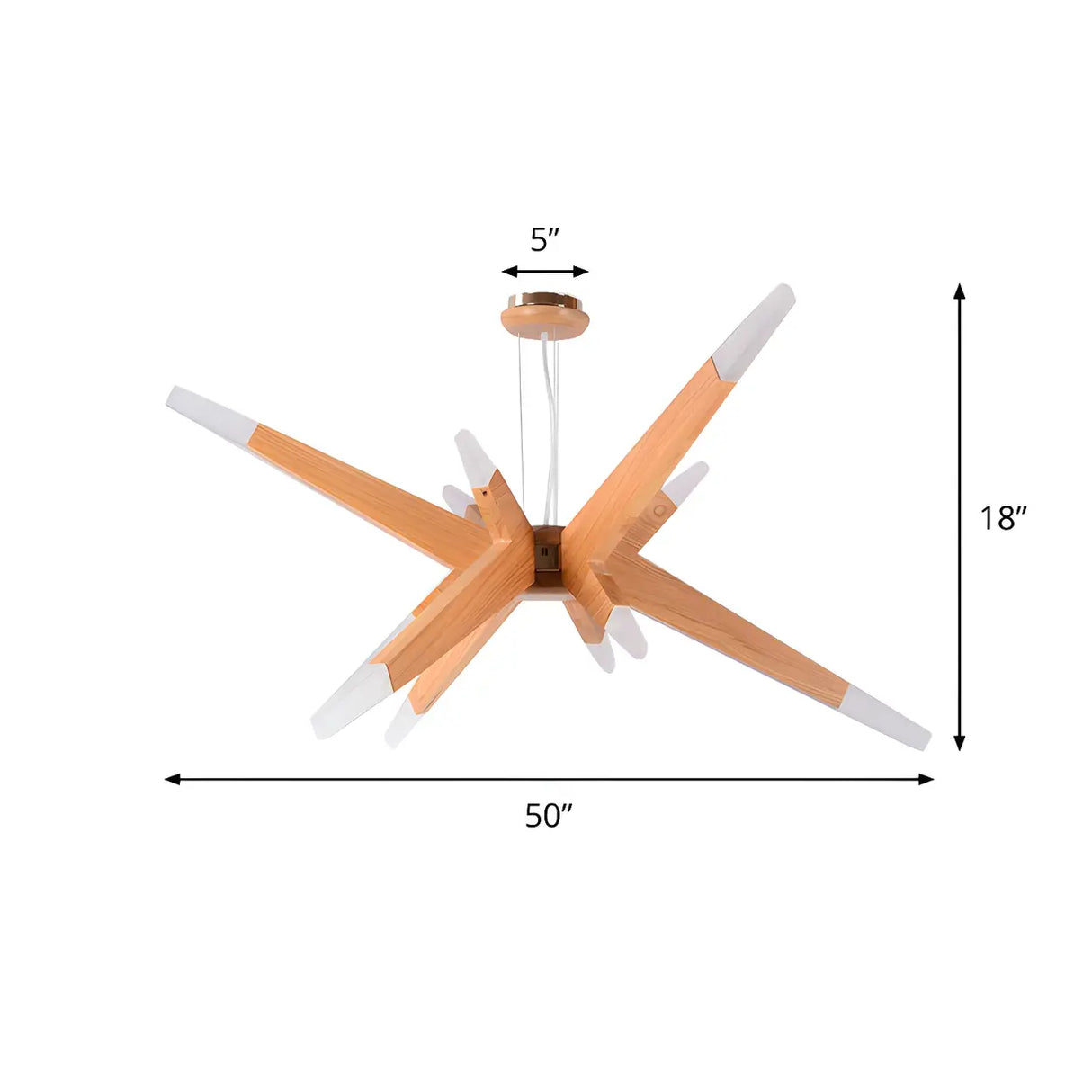 Modernist Wood Sputnik Chandelier Large Bedroom 