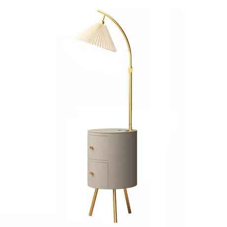 Modish Adjustable Cone Modern Floor Lamp with Storage Image - 2