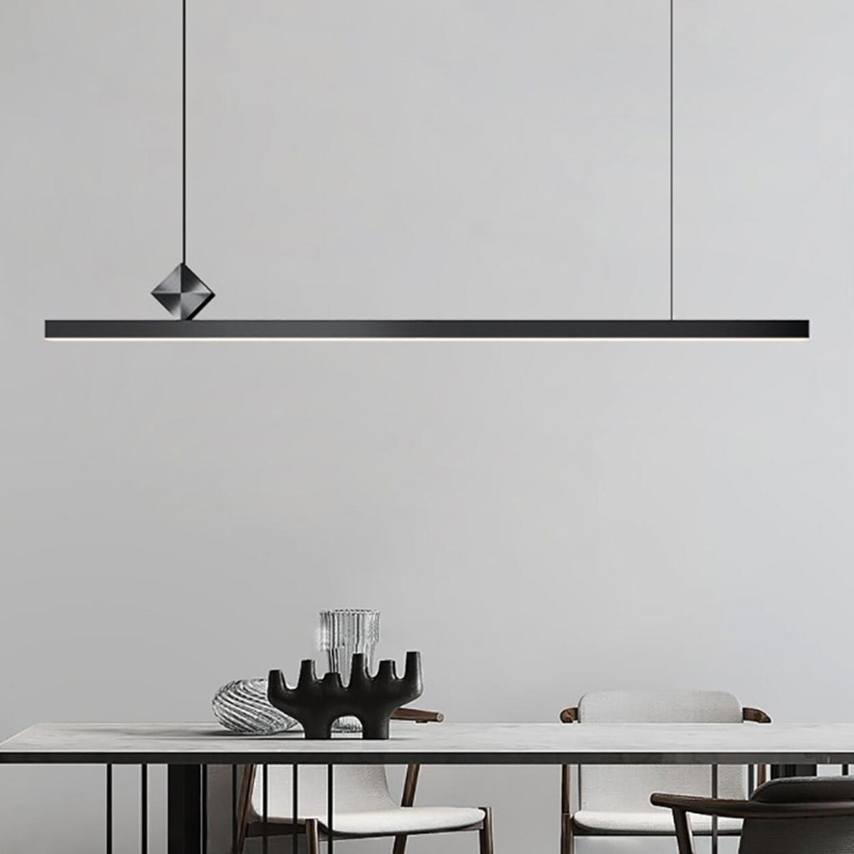 Modish Adjustable Minimalist Linear Island Pendant Light Image - 4