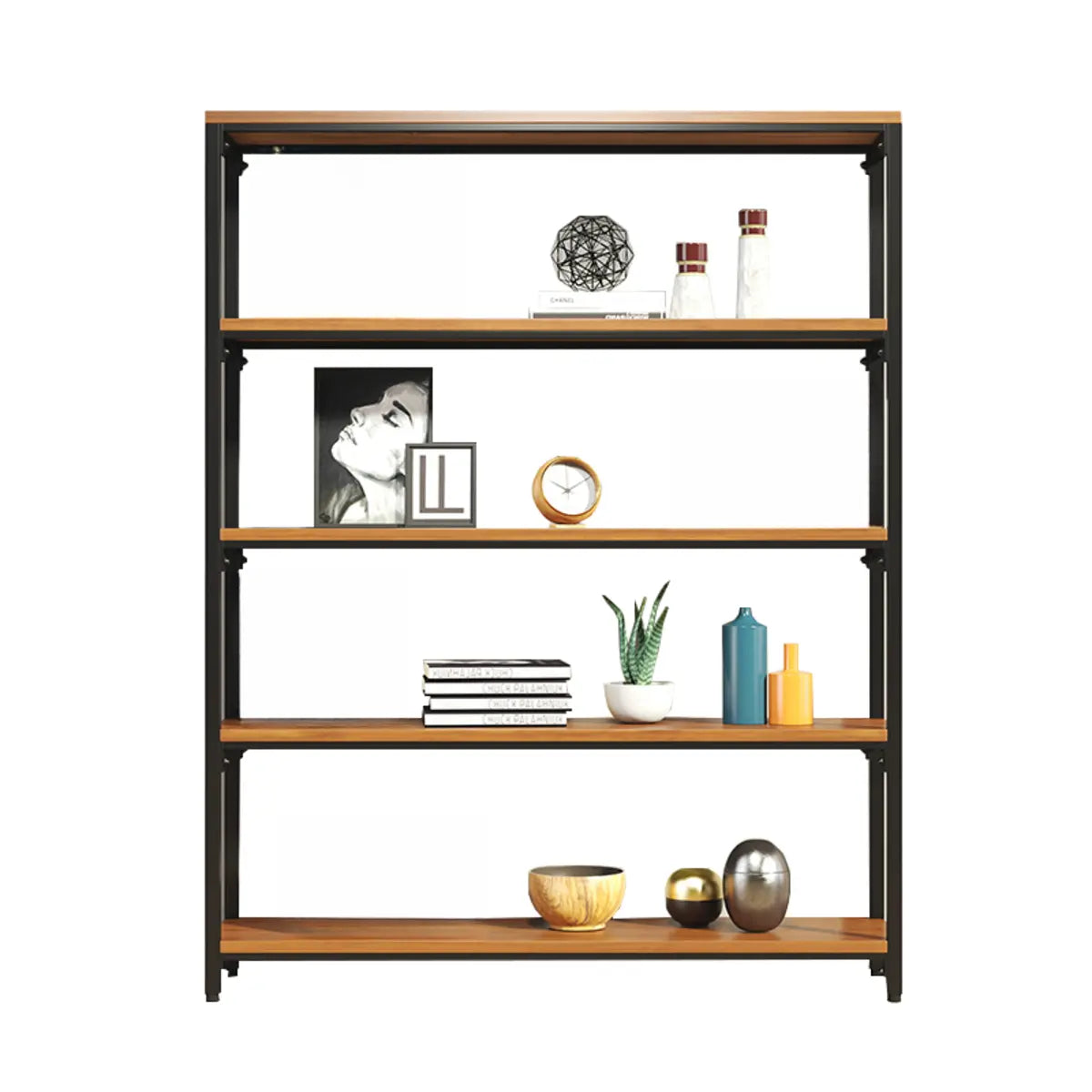 Modish Alloy Frame Rectangle Etagere Display Bookcase Image - 9