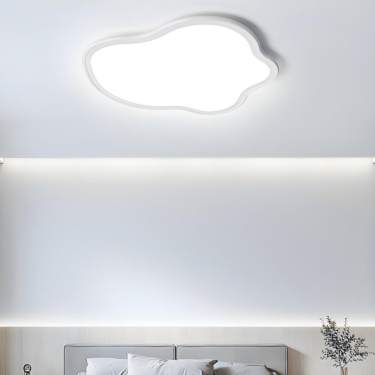 Modish Bedroom Cloud White LED Flush Mount Ceiling Lamp Image - 1