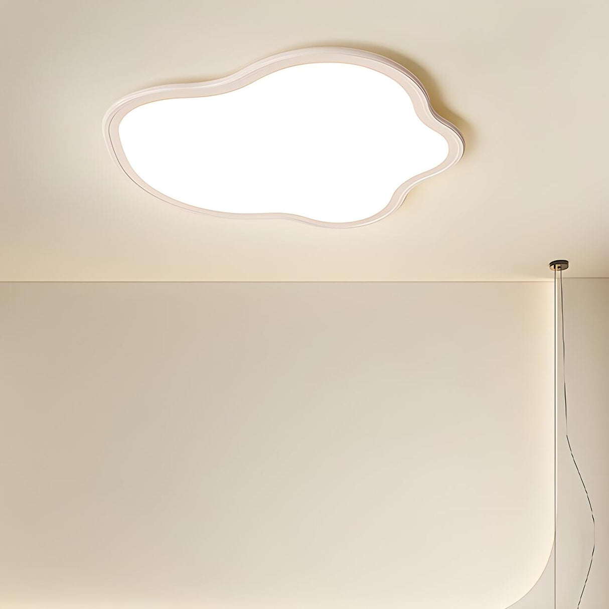 Modish Bedroom Cloud White LED Flush Mount Ceiling Lamp Image - 3