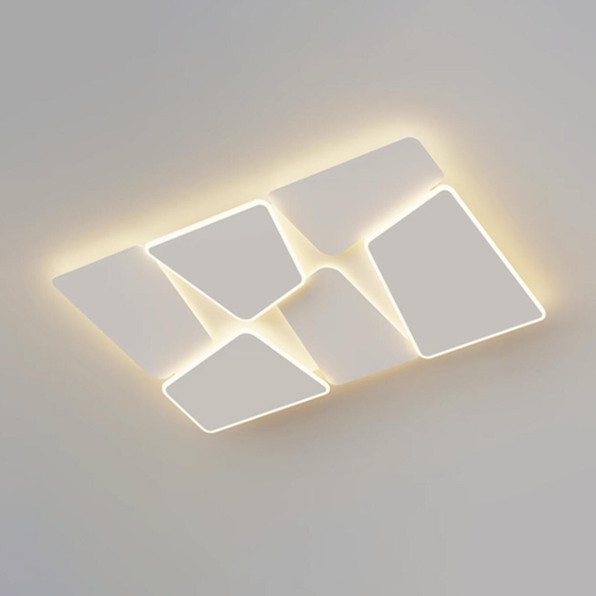 Modish Bedroom Fragments Rectangle LED Flush Mount Lamp Image - 4