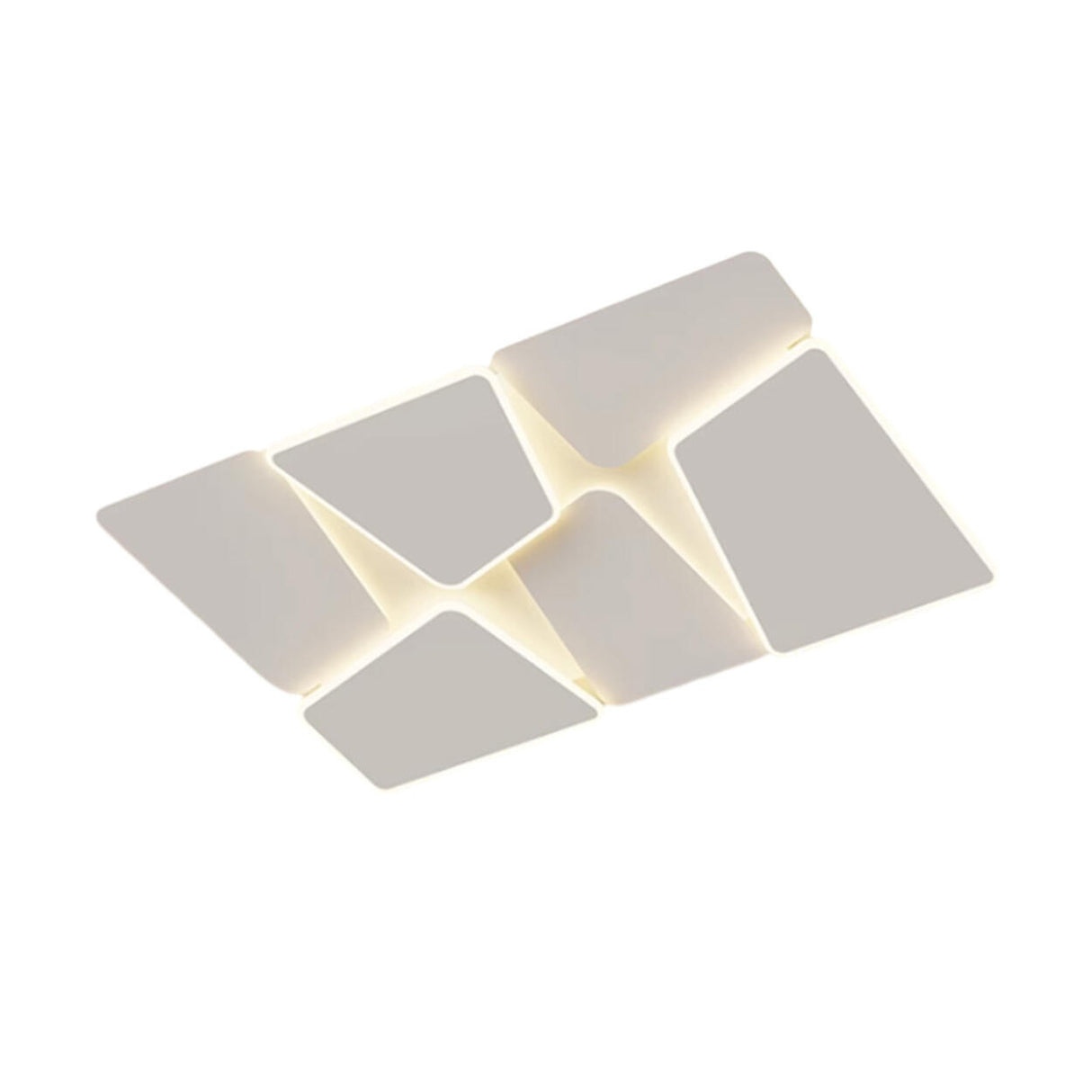 Modish Bedroom Fragments Rectangle LED Flush Mount Lamp Image - 5