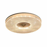 Modish Bedroom Gold Round LED Flush Mount Ceiling Light Image - 5