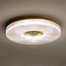 Modish Bedroom Gold Round LED Flush Mount Ceiling Light Image - 8