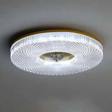 Modish Bedroom Gold Round LED Flush Mount Ceiling Light Image - 9