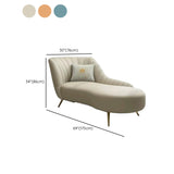 Modish Beige Curved Leather Chaise Lounge with Pillow #size