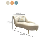 Modish Beige Curved Leather Chaise Lounge with Pillow Image - 17