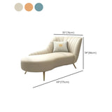 Modish Beige Curved Leather Chaise Lounge with Pillow Image - 19