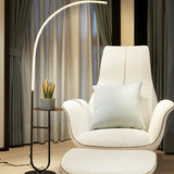 Modish Black Arc LED Floor Lamp with Side Table Image - 9