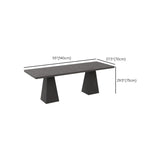 Modish Black Ash Rectangle Multi-Person Writing Desk #size