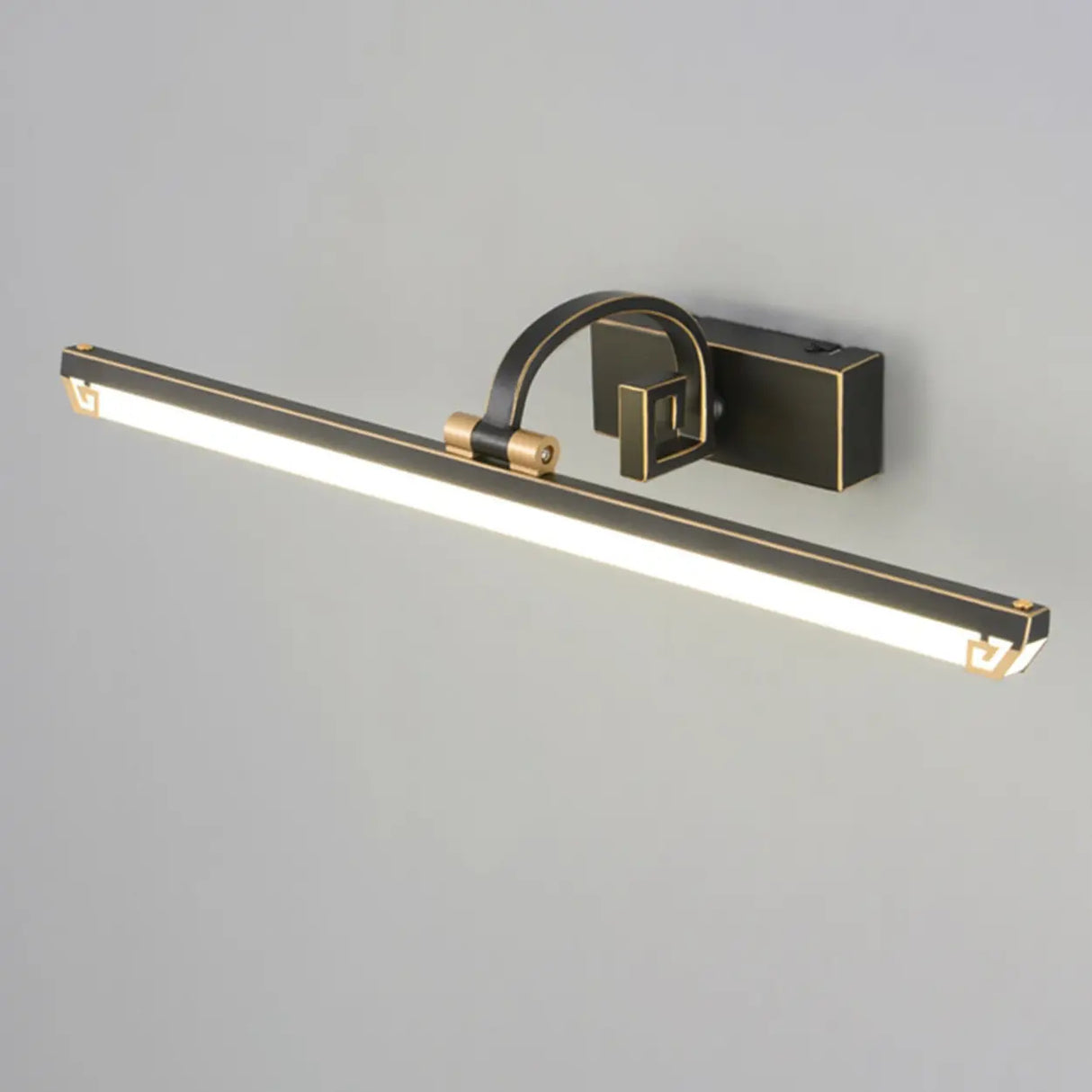 Modish Black Finish Rectangular Metal Vanity Light Image - 11