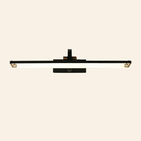 Modish Black Finish Rectangular Metal Vanity Light Image - 2