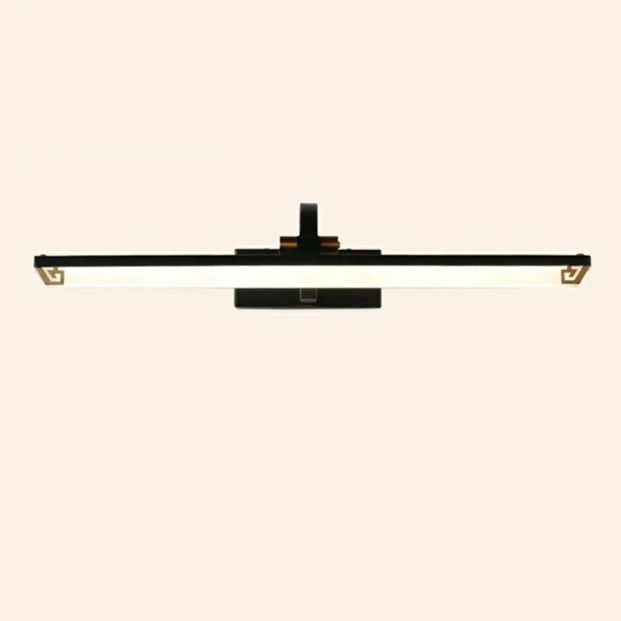 Modish Black Finish Rectangular Metal Vanity Light Image - 3