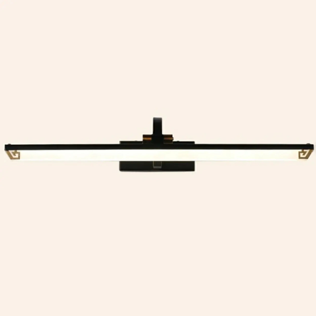 Modish Black Finish Rectangular Metal Vanity Light Image - 5