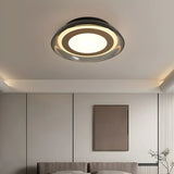 Modish Black Geometric LED Flush Mount Ceiling Light Image - 3