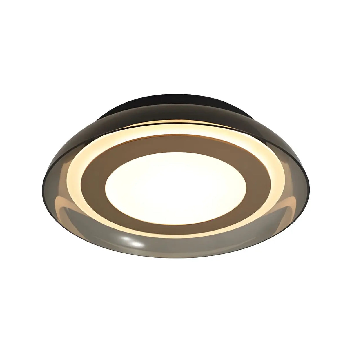 Modish Black Geometric LED Flush Mount Ceiling Light Image - 5