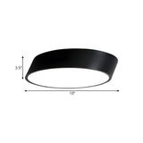 Modish Black Inclined Cylinder LED Flush Mount Light Image - 5