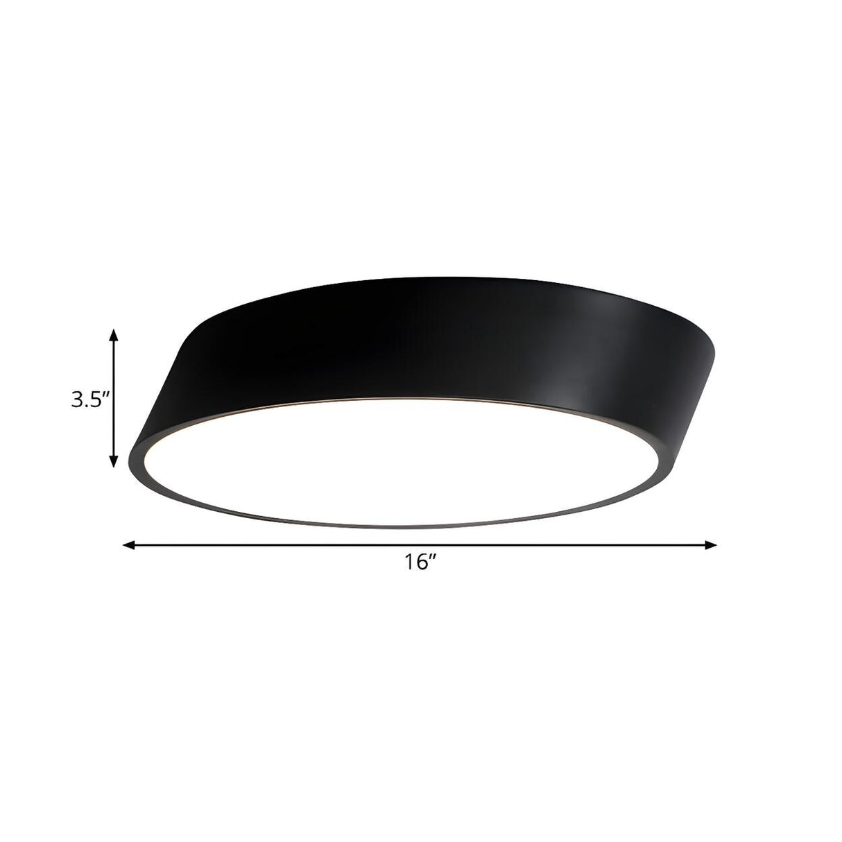 Modish Black Inclined Cylinder LED Flush Mount Light Image - 6