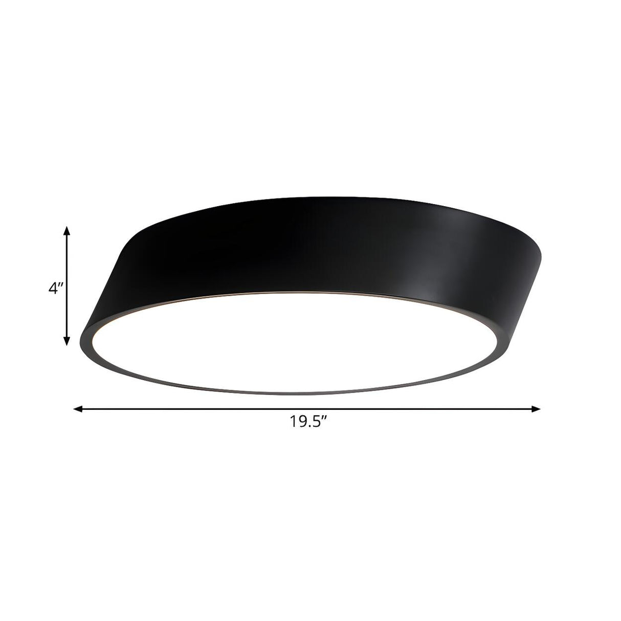 Modish Black Inclined Cylinder LED Flush Mount Light Image - 7