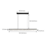 Modish Black Linear Adjustable Island Ceiling Light #size