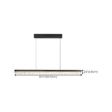 Modish Black Linear Crystal Island Hanging Light #size