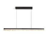 Modish Black Linear Crystal Island Hanging Light Image - 5