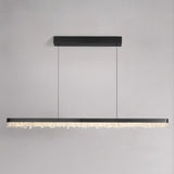 Modish Black Linear Crystal Island Hanging Light Image - 6