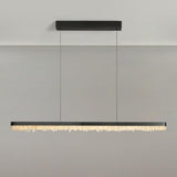 Modish Black Linear Crystal Island Hanging Light Image - 7